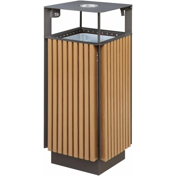 Coș de gunoi urban cu scrumiera, 90L – Smash Design, Alvor 194, 40×30×104 CM