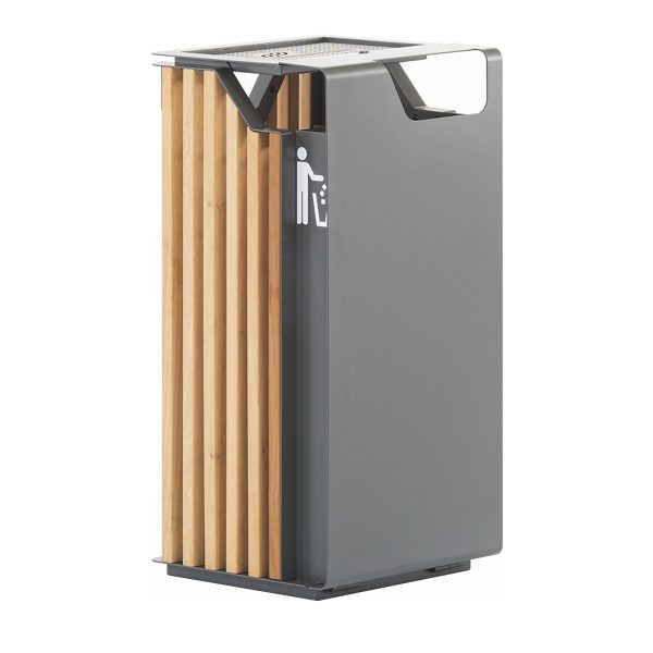 Coș de gunoi urban cu scrumiera – Smash Design BRAVIO 190, 50 × 50 × 105 CM