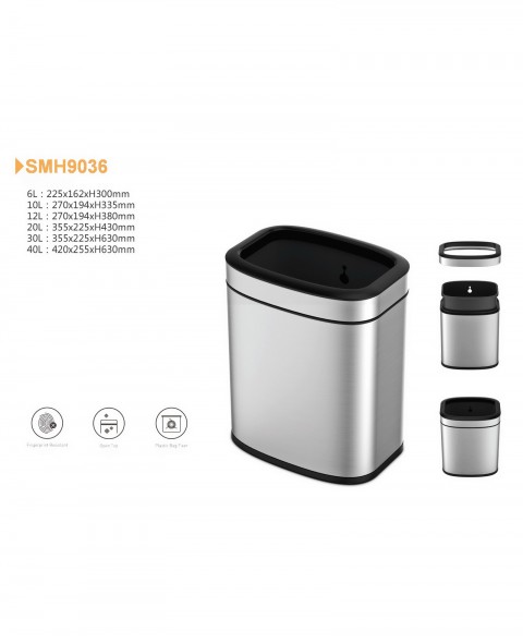 Coș de gunoi din inox mat anti-amprentă SMH9036 – 40 L