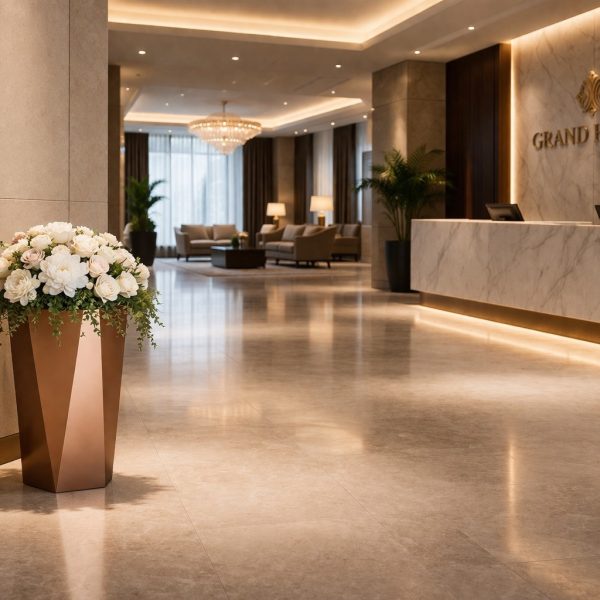 Jardiniera din inox rose gold Smash Design Velora 80