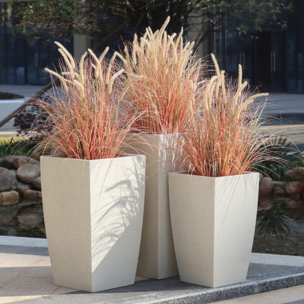 Jardiniera din inox cu finisaj stone look Smash Design Riviera 80