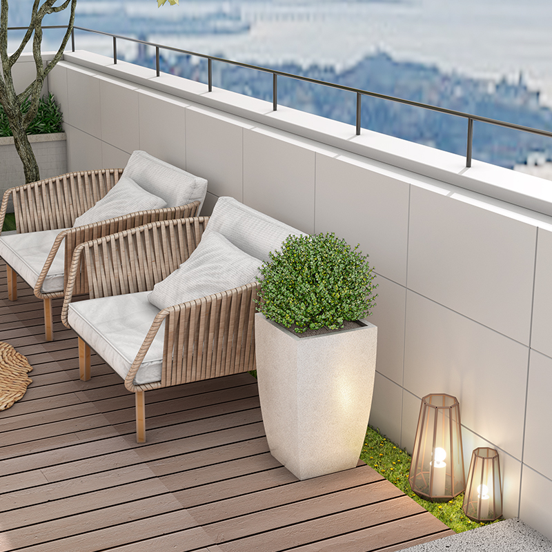Jardiniera din inox cu finisaj stone look Smash Design Riviera 70 Jardiniera din inox cu finisaj stone look Smash Design Riviera 70