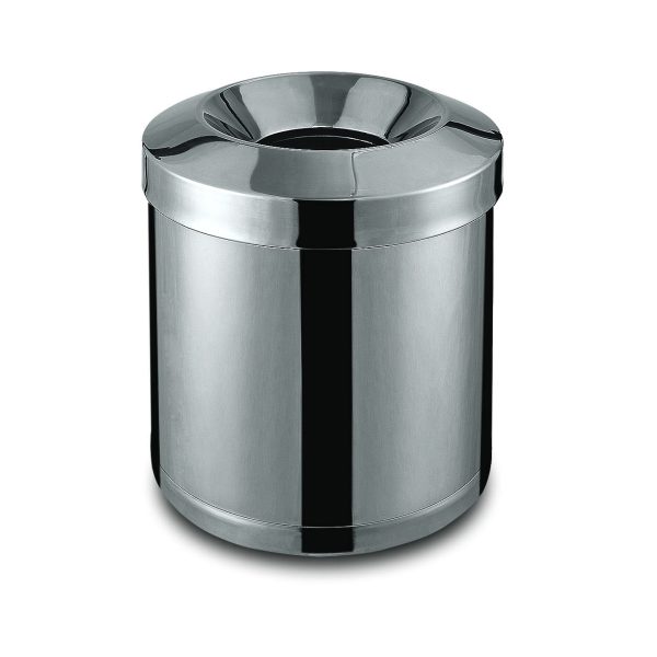 Coș de birou cu capac decupat, argintiu – 9L –LZI3330111