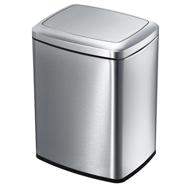 Cos De Gunoi cu capac batant, Silver matt, PRH-SF12SM-F03-2023, 12L