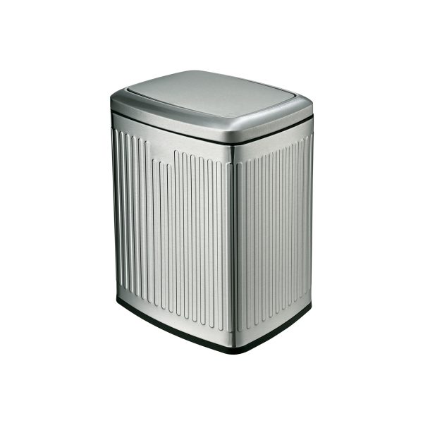 Cos de gunoi cu capac, Argintiu Mat, PRH-SF12SM-F10, 12L, Inox Premium