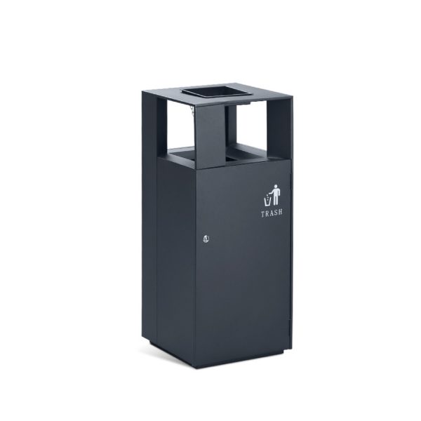 Cos de gunoi exterior, cu scrumiera, 40L, SM60GY, 40*40*95 CM