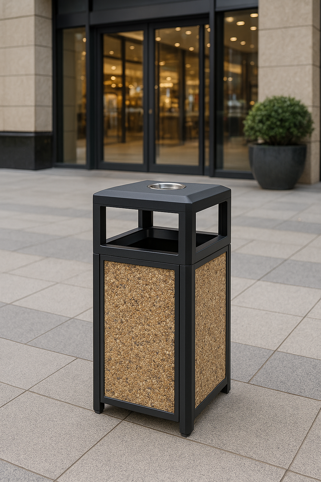 Coș de gunoi urban cu scrumieră SMASH LM, multicolor, anti-vandalism, 150L Coș de gunoi urban cu scrumieră SMASH LM, multicolor, anti-vandalism, 150L
