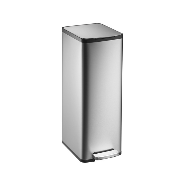 Coș de gunoi din inox premium cu pedala, 30 L, EDELIO-30L, cu capac soft-close