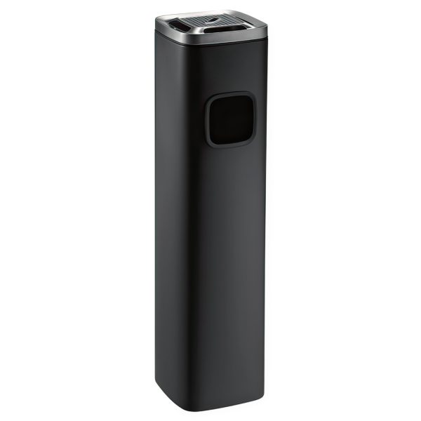Cos de gunoi cu scrumiera, Negru, SMH9032-BLK-2024