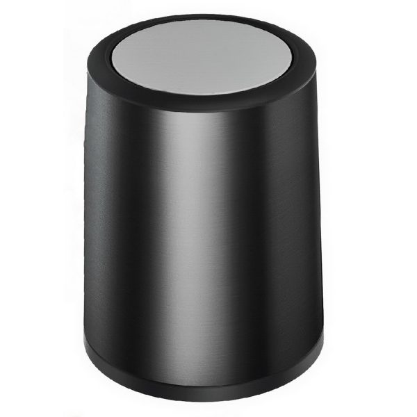 Coș de gunoi din INOX cu capac batant, negru – 9L – SMH9033A