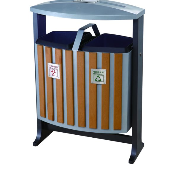 Coș de gunoi cu scrumieră din oțel – 80L - SMASH DESIGN - SMH94197B