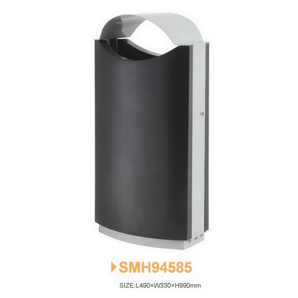 Coș de gunoi exterior anti-vandalism 65 L, SMH94585, 49 x 33 x 99 cm
