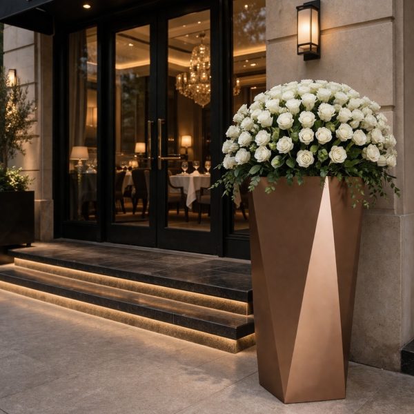 Jardiniera din inox rose gold Smash Design Velora 100
