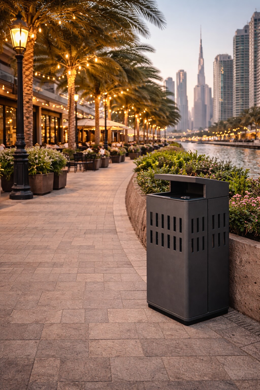 Coș de gunoi urban cu scrumiera, 115L – Smash Design, ZENORA 444 , 50×50×90 CM Coș de gunoi urban cu scrumiera, 115L – Smash Design, ZENORA 444 , 50×50×90 CM