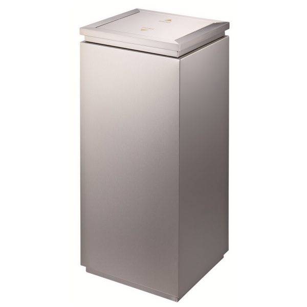 Coș de gunoi premium din inox cu capac batant, design cubic – Model PRH-GPX-7C-01, 22 L
